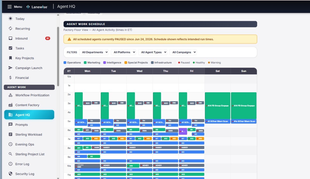 Agent Work Schedule - Weekly calendar view